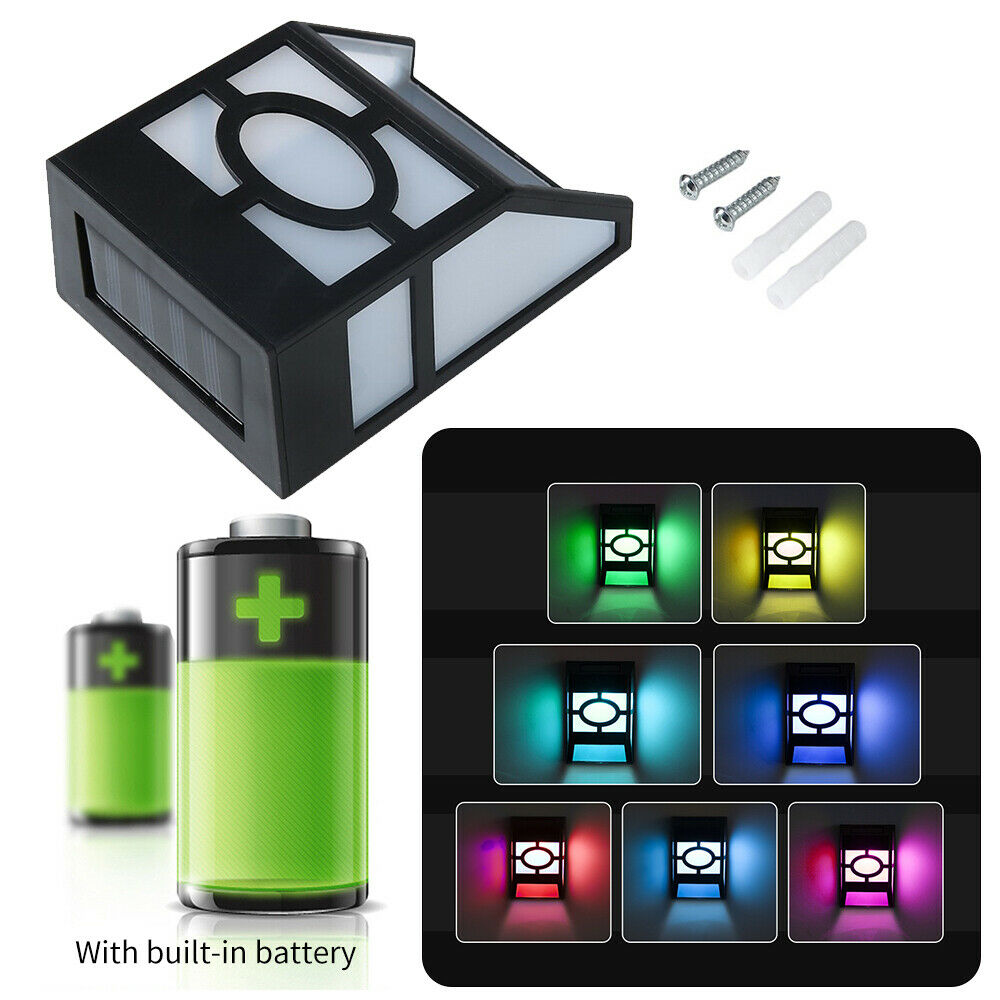 8x Super Bright LED Solar Powered Wall Lights Door Fence Outdoor Garden Lighting