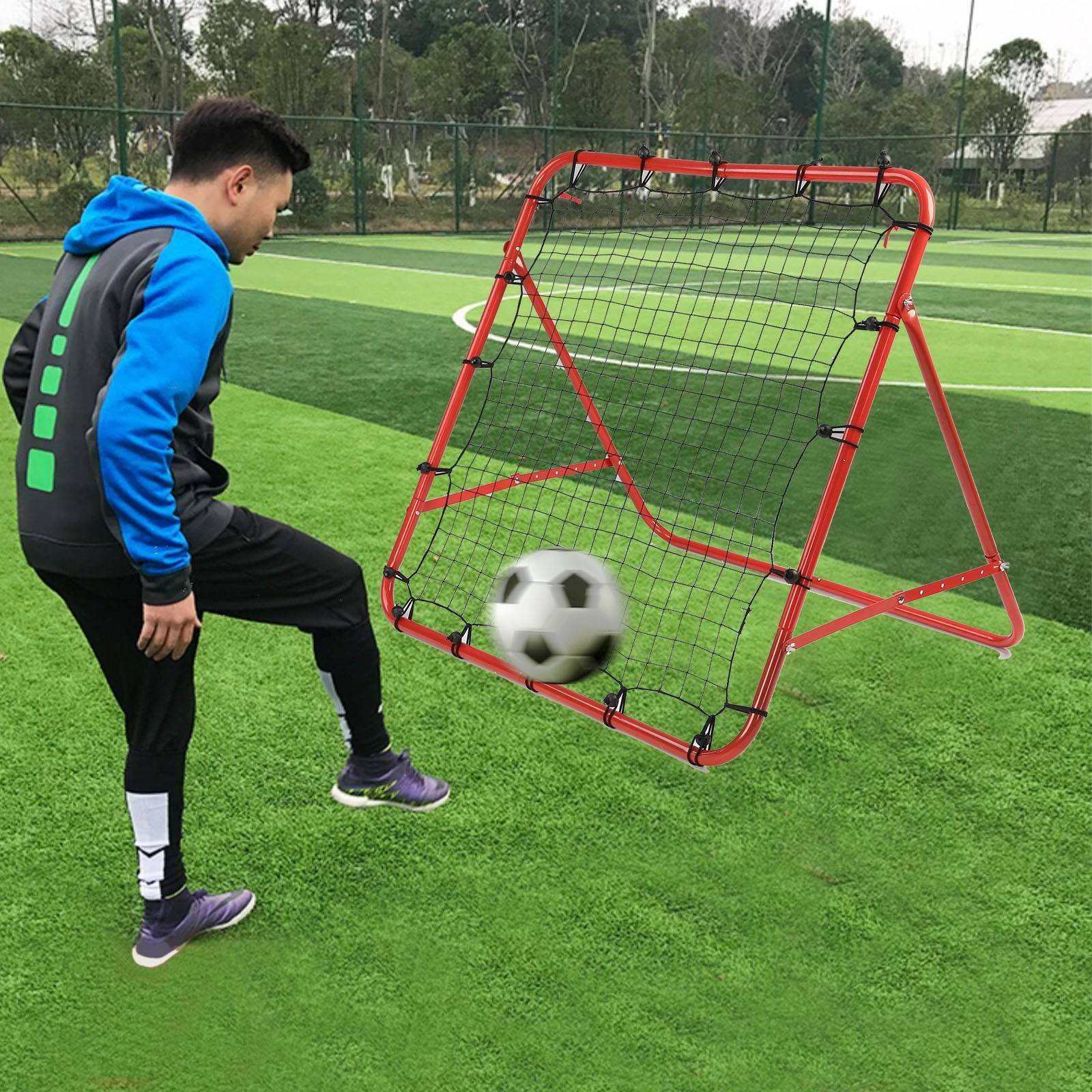 Kids Children Football Training Net Soccer Kickback Target Goal Rebounder Net