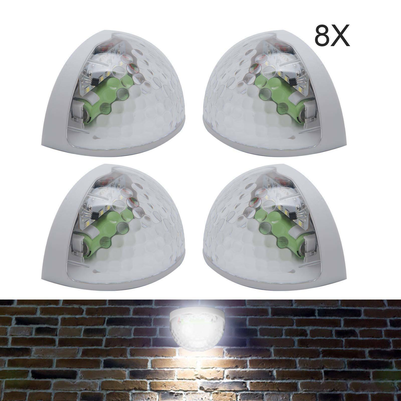 8x SUPER BRIGHT SOLAR POWERED DOOR FENCE WALL LIGHTS LED OUTDOOR GARDEN LIGHTING