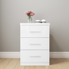 REFLECT XL - 3 Drawer Bedside Table in White High Gloss / Matt White - Bedroom