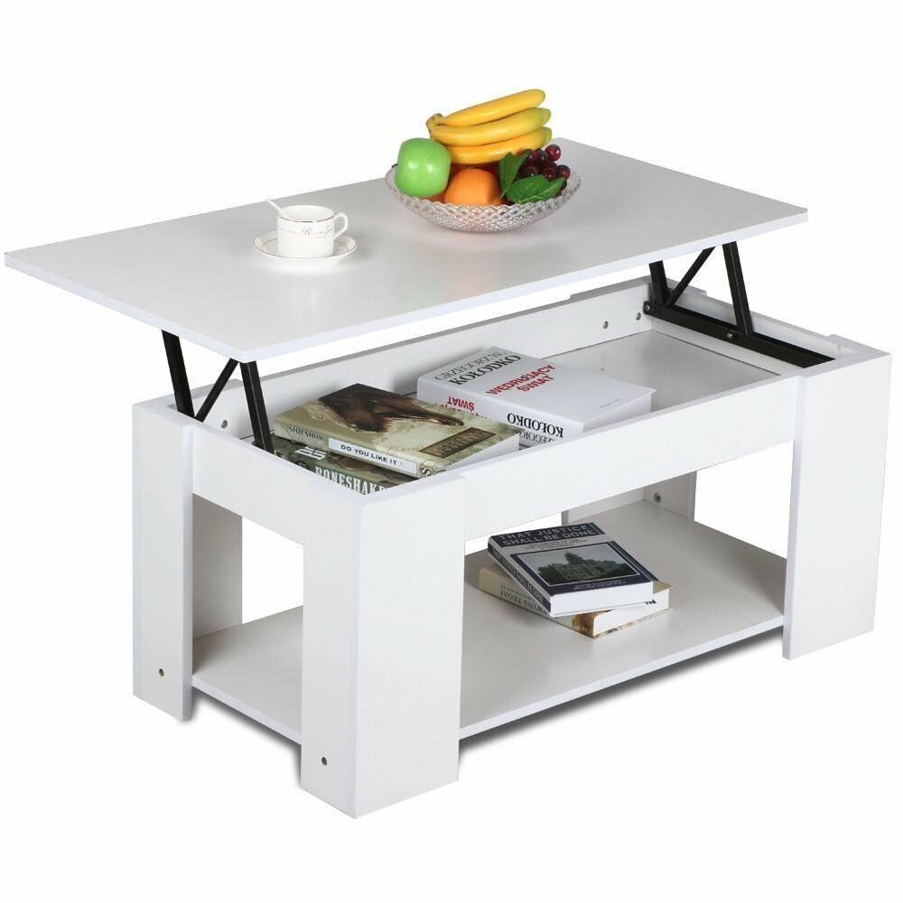 Hydraulic Lift Up Coffee Tea Table End Table with Living Room 100cm Wodden