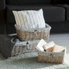 Brown Wicker Storage Basket White Lining Gift Hamper Basket - in 3 Sizes