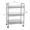 3/4 Tiers Slim Kitchen Trolley Cart Metal Storage Rack Tray Shelf Rolling Wheel