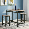 Bar Table and Stool Set For Kitchen Dining Room 2 Metal And Wood Stools High
