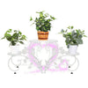 Set of 2 Flower Holder Rack Elegant Swan Shape Plant Stand Planter Support Shelf
