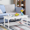 Wooden Coffee Tea Table Modern White Shelf Storage Living Room Home Furniture