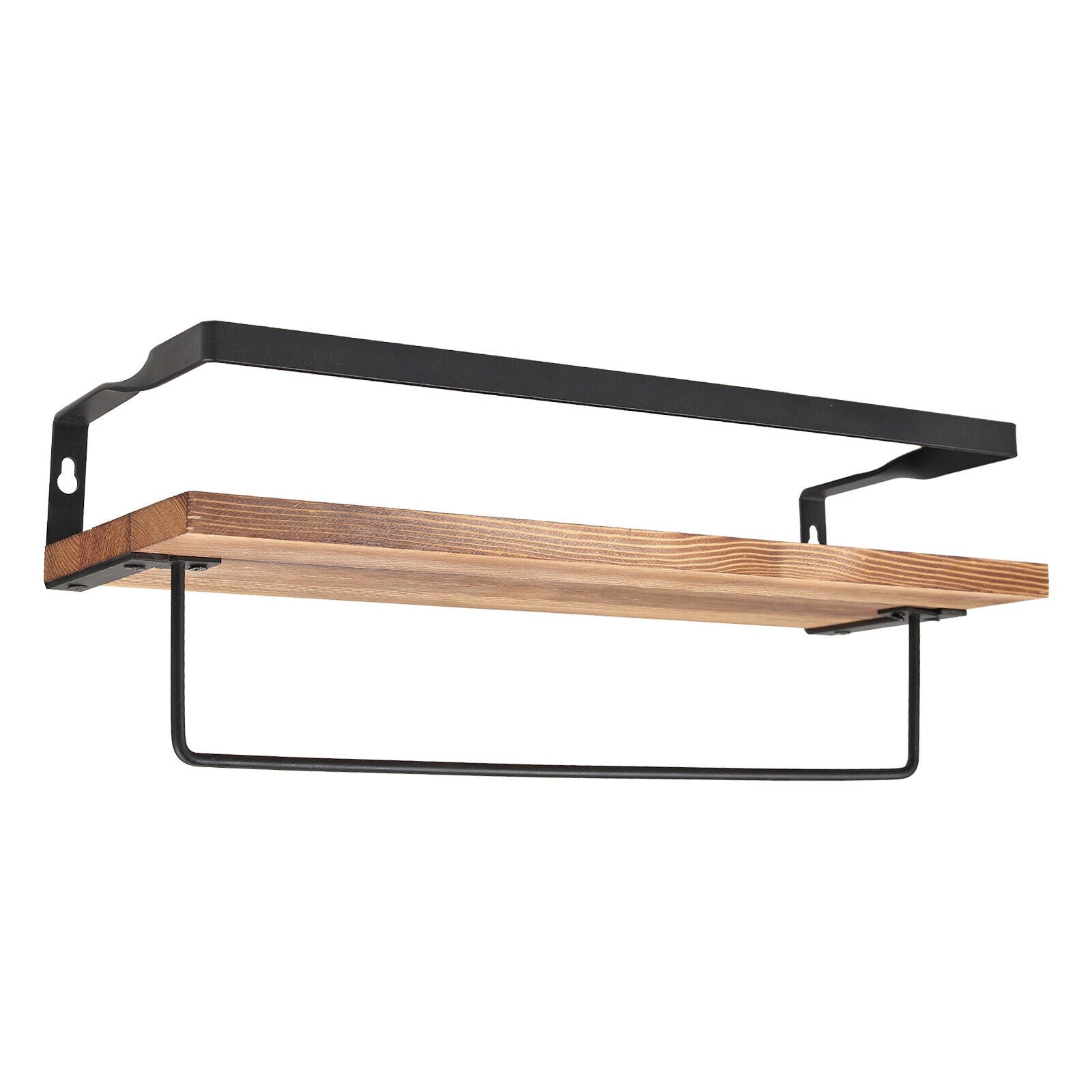 2X Wood Floating Wall Mounted Hanging Rack Display Rustic Shelf Storage Shelves