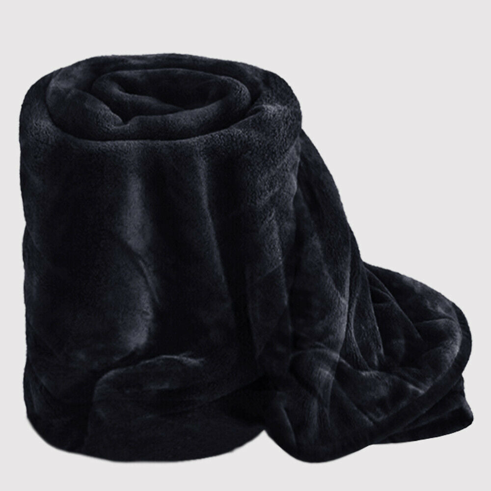 Fleece Blanket Large Sofa Throw Soft Warm Faux Fur Mink Double & King Size