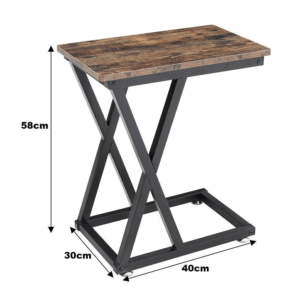 Retro Rustic Wood Side End Table Industrial Corner Coffee Table Home Furniture