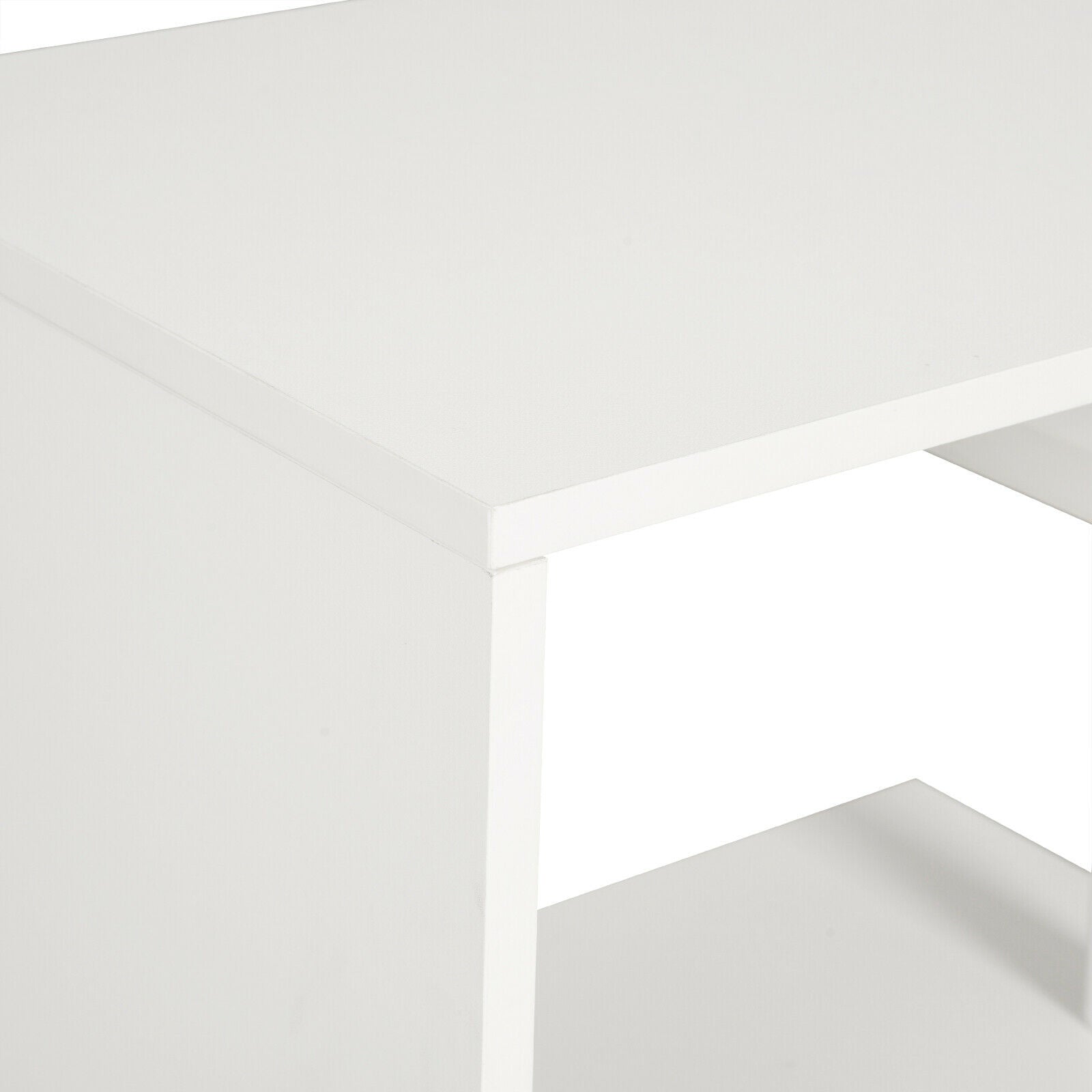 Bar Table Kitchen Dining Breakfast Table with 3-Tier Storage Shelves MDF Metal