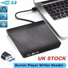Slim External USB 3.0 DVD RW CD Writer Drive Burner Reader Player For Laptop PC