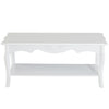 Wooden Coffee Tea Table Modern White Shelf Storage Living Room Home Furniture