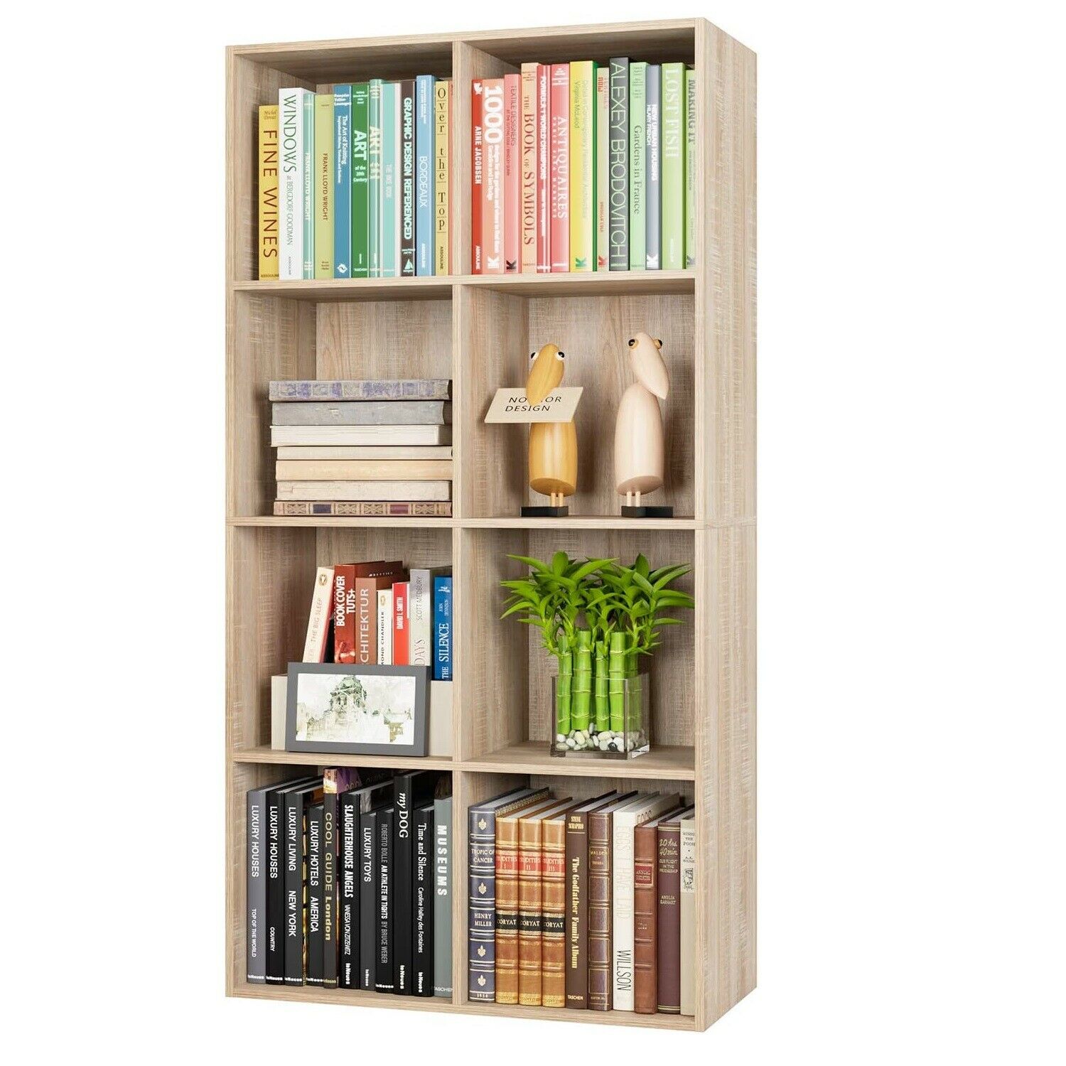 3/4/6/8Tier Wooden Bookcase Shelving Display Cube Organizer Shelves Storage Unit