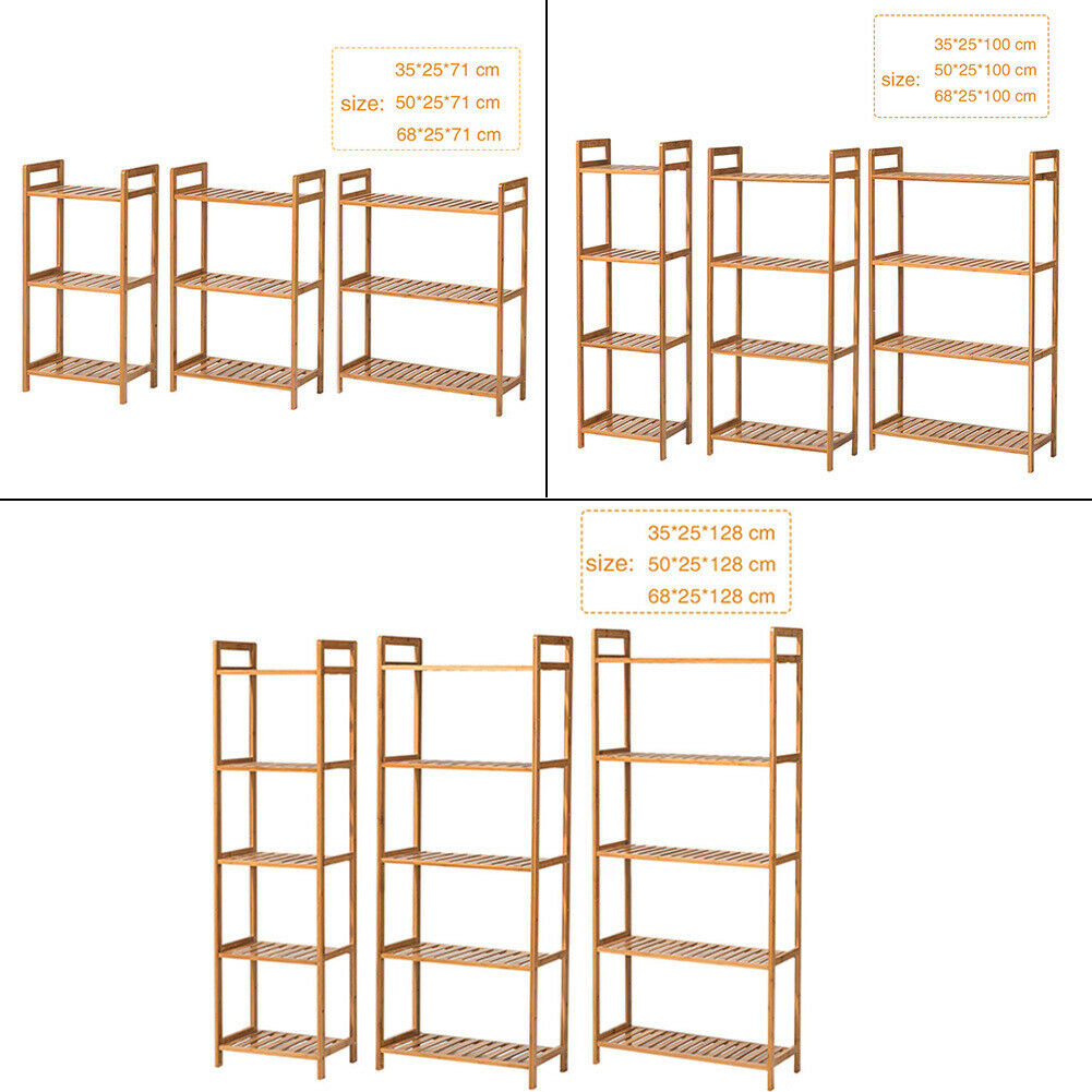 3/4/5Tier Wooden Organizer Bookcase Bookshelf Shelving Storage Rack Corner Shelf