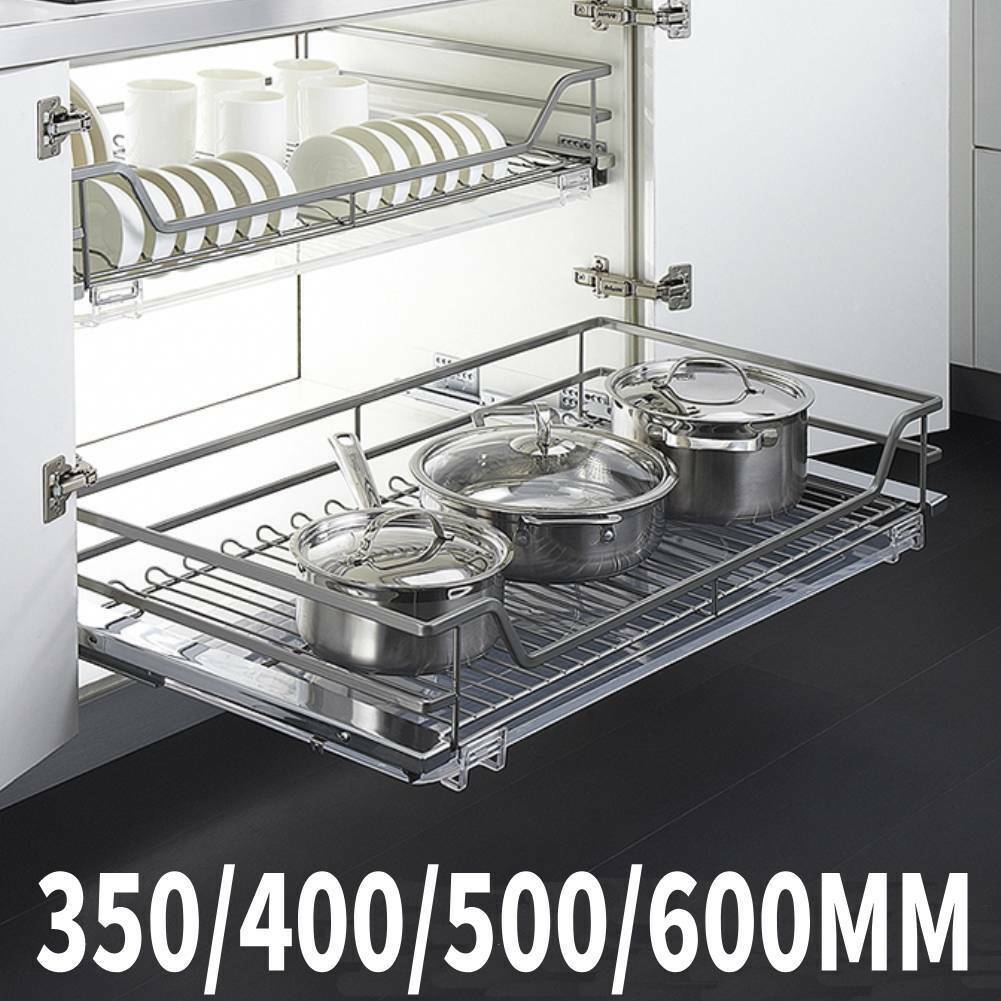 Pull Out Kitchen Baskets Slide Out Storage Basket Cupboard Drawer 350 - 600mm