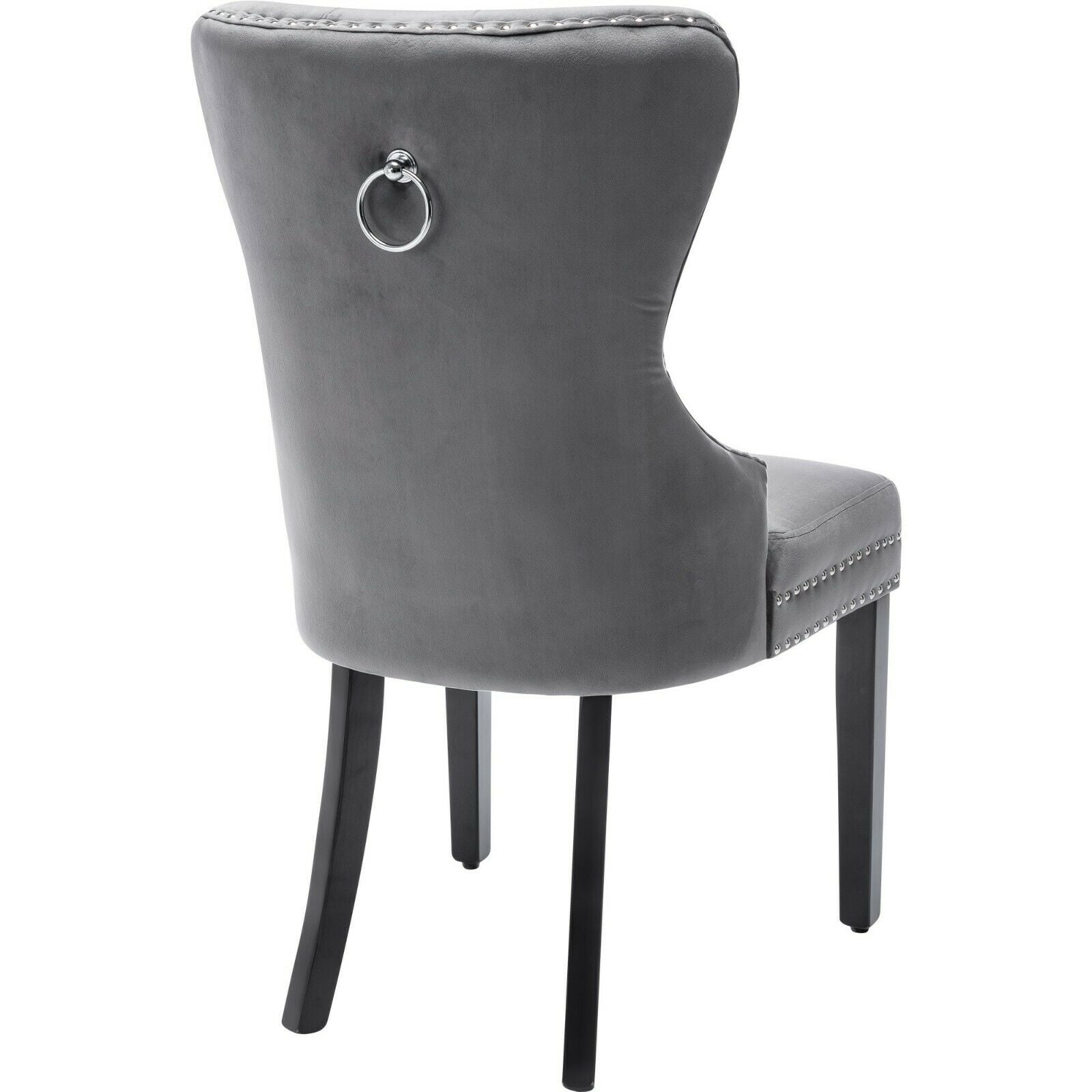 Dining Chairs Velvet Studded Fabric Lounge Padded Accent Side Chair Home Kitchen