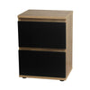 2 Drawer Wooden Bedroom Bedside Cabinet No Handle Nightstand Side Table