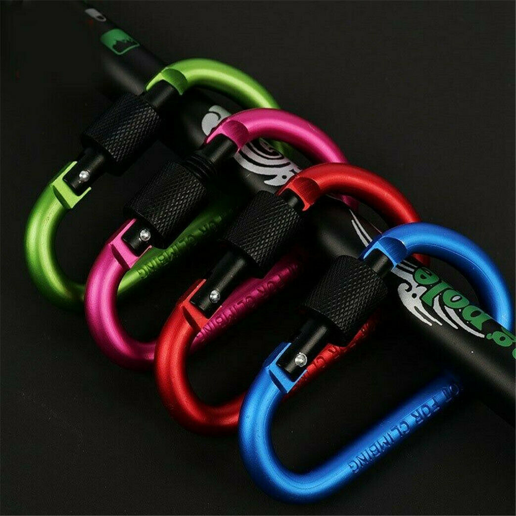 Aluminum Snap Hook Carabiner D-Ring Key Chain Clip Keychain Hiking