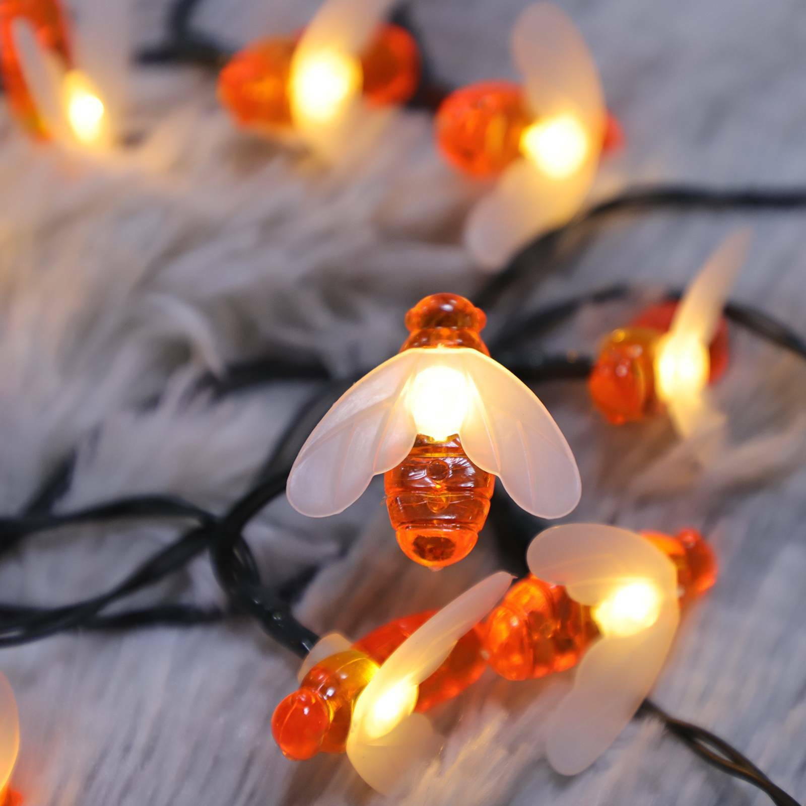 30-100 LED Solar Power Bee Garden Lights String Outdoor Party  Waterproof