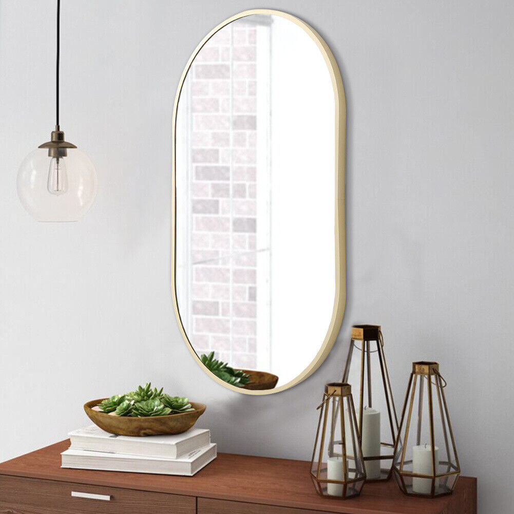 70cm Arched Mirror Industrial Wall Mount Vanity Makeup Bathroom Metal Gold Frame