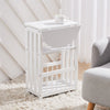 Drop Leaf Table Foldable Magazines Rack Shelf Sofa Side End Storage Stand White