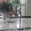 2pc Polished Steel Queue Rope Barrier Velvet Rope Stanchion Posts Stands 3 color