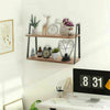 Industrial Wooden Metal Wall Floating Shelf Large Square Sundries Storage Unit
