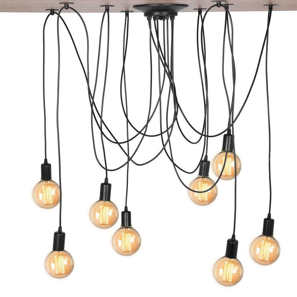 Vintage Pendant Spider Lamp Ceiling Light Adjustable Fitting Bulb 6 8 10 Head