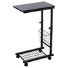 Adjustable Sofa Side End Coffee Table With Wheels C-Shaped Laptop Notebook Desk