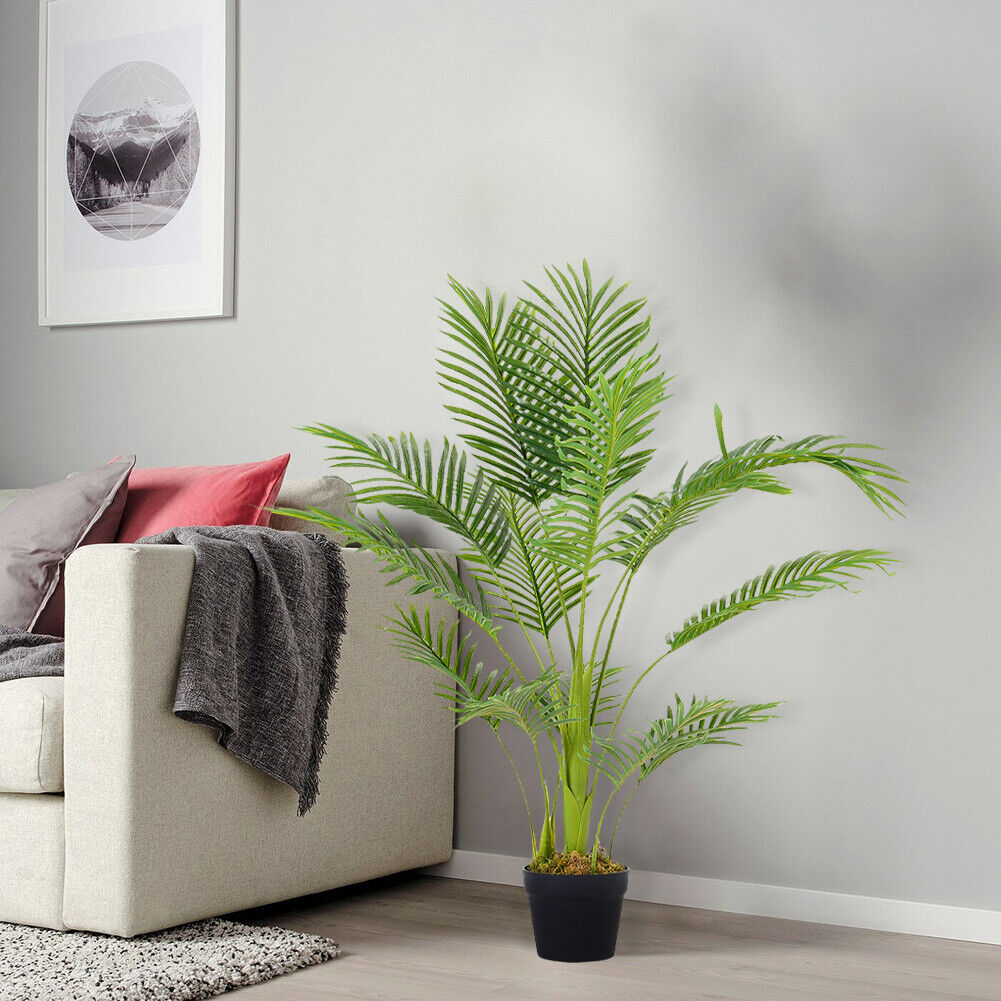 90cm Artificial Palm Tree with Pot Green Fake Plant Indoor Outdoor Home Office