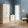 High Gloss 2 Door Wardrobe Mirrored Bedroom Furniture 3 pcs Set Large Storage