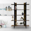 3-4-5 Tier Bookcase Shelving Unit Industrial Rustic Wood Metal Storage Shelf