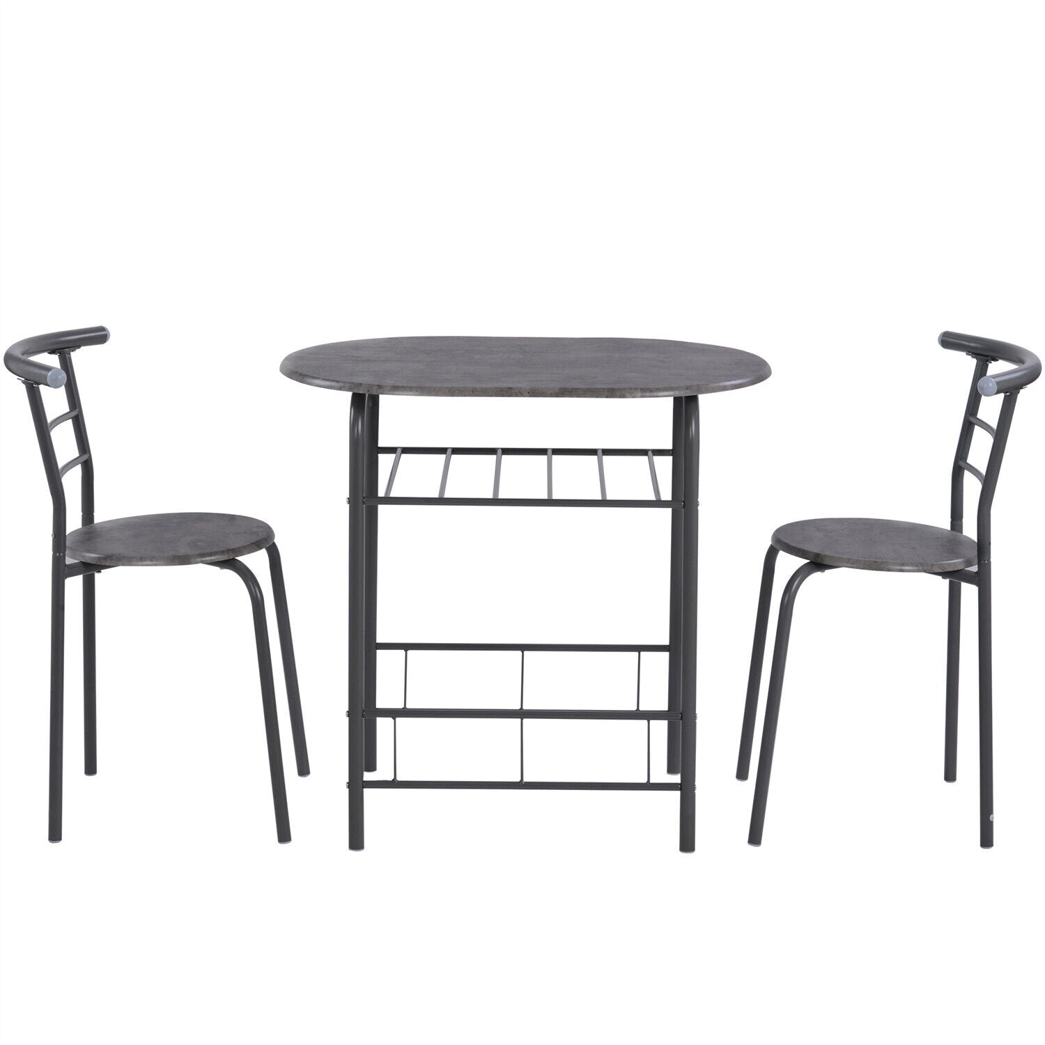 3pcs Dining Table Set and 2 Stools Breakfast Bar for Dining Room/ Kitchen HT