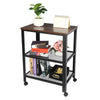 Vintage Industrial Serving Drinks Trolley Cart Wooden Shelf Racks 3 Tier UK