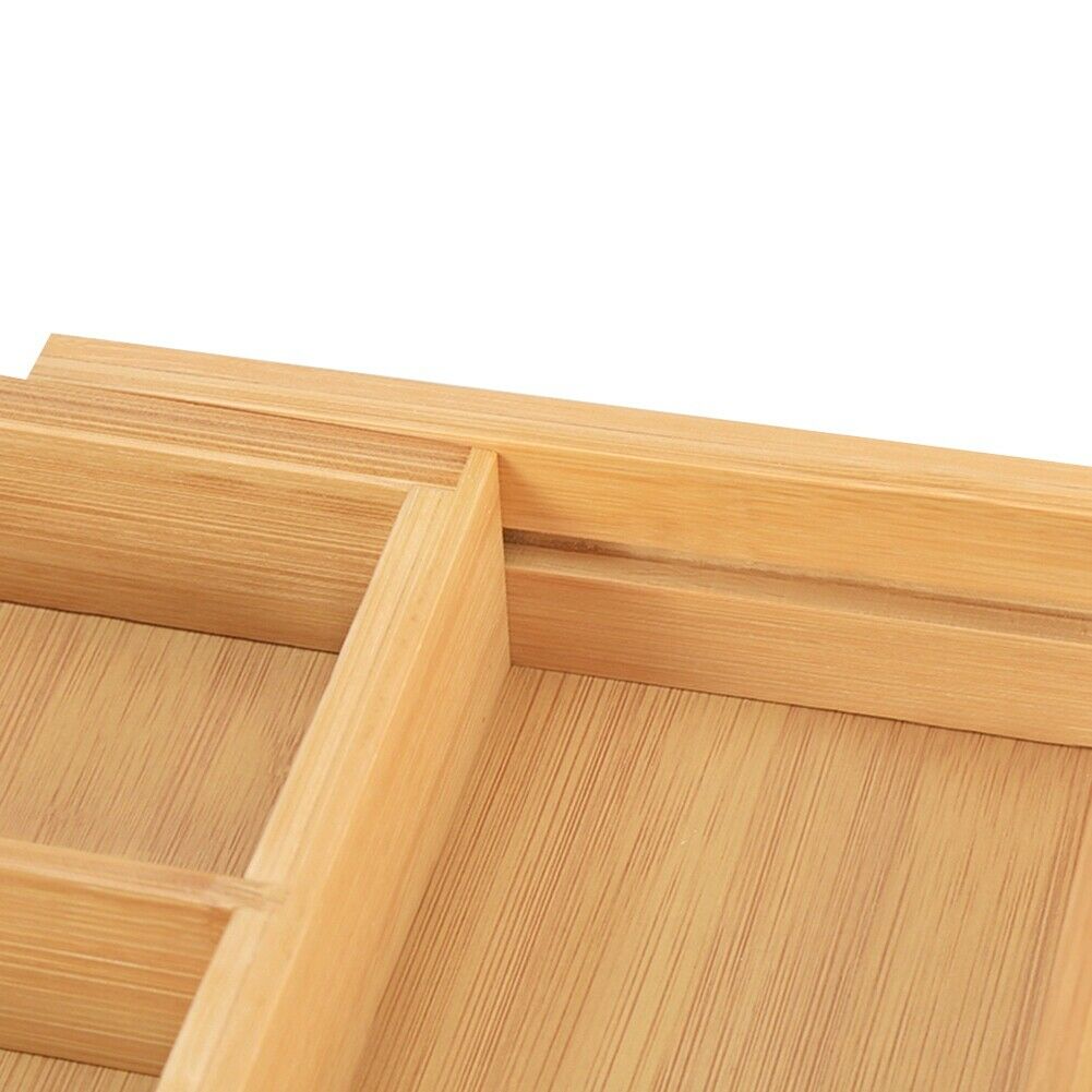 New Cutlery Organiser Drawer Storage Tray Wooden Bamboo Expandable Extending