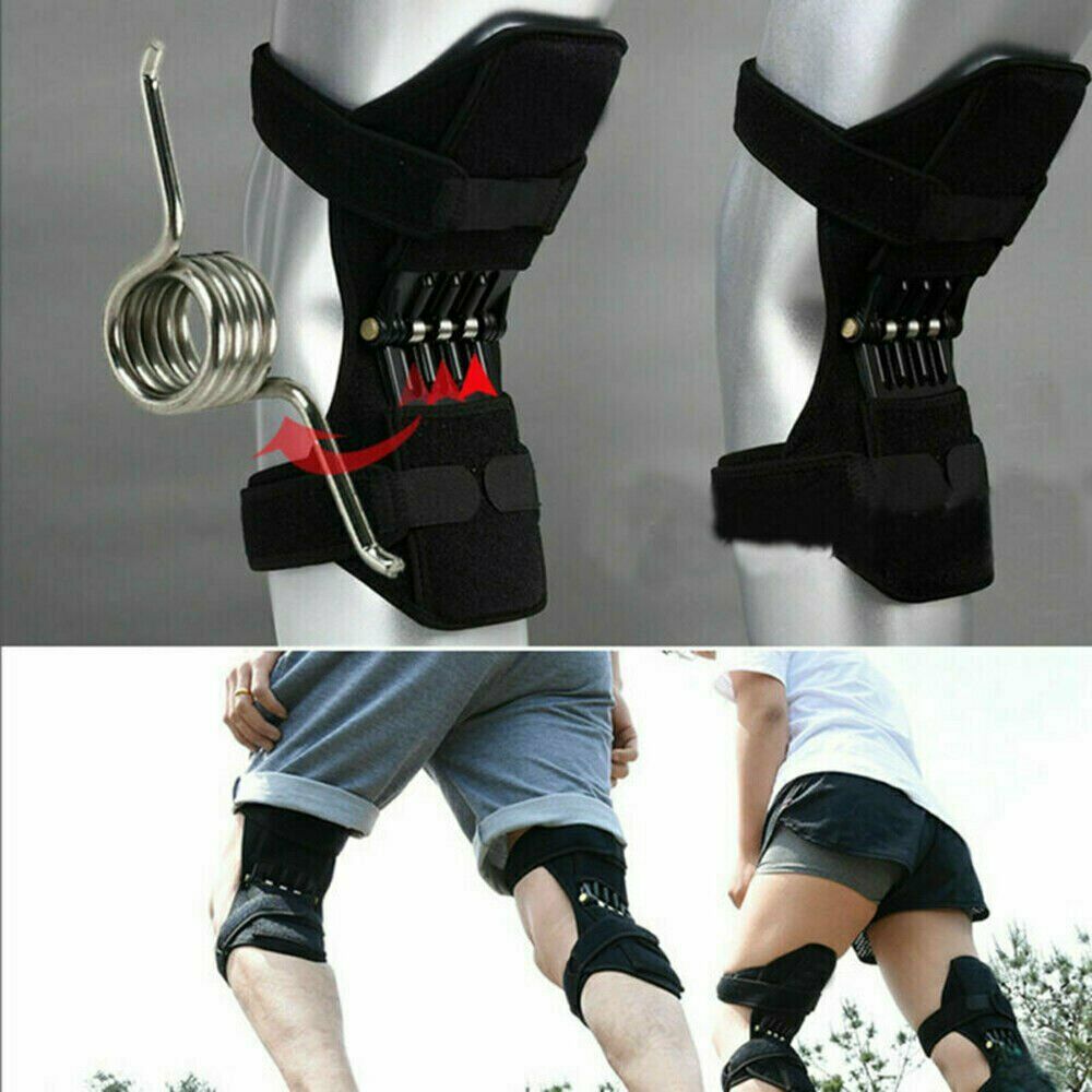 2x Power Lift Joint Support Knee Brace Pad Rebound Spring Force Running Kneepad