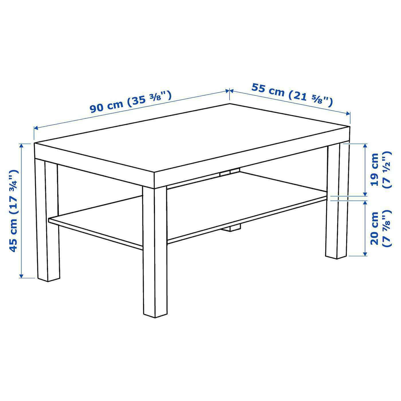 Coffee Side Table Home Office Bedroom Living Room Table 90 x 55 cm F&F