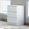 White High Gloss Deep 3 Drawer Bedroom Modern Chest of Drawers. Matt white frame