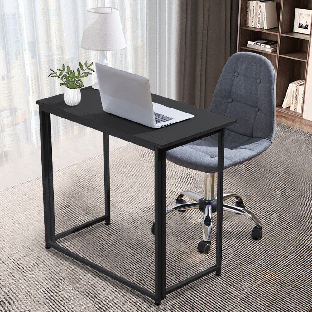 Black Computer Desk Study Table PC Laptop Workstation Home Office Furniture Wood