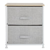2 Drawer Fabric Bedside Table Chest of Drawers Cabinet Nightstand Storage Unit