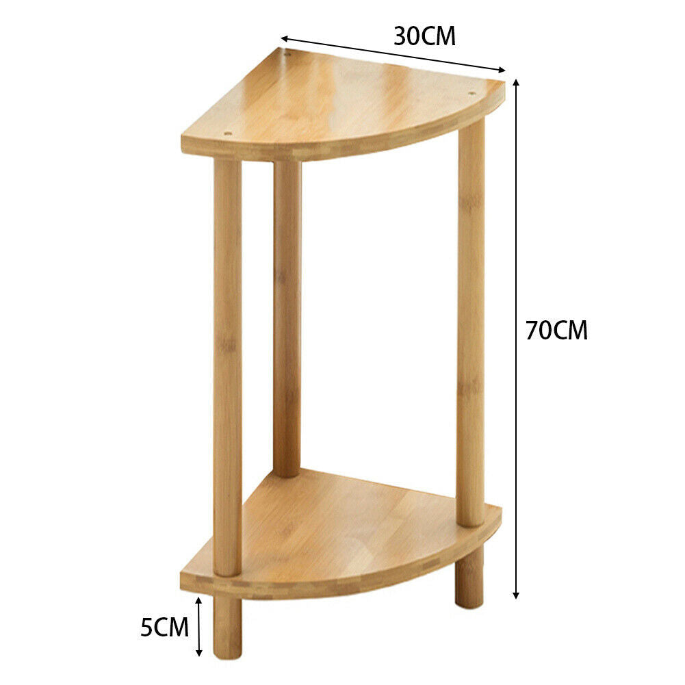 2 Tier Corner Rack Storage Shelves Sofa Side End Coffee Table Plant Holder Stand