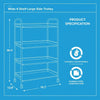 3-4-Tier Home Trolley Kitchen Storage Cart Steel Bars 4 Wheels Rolling Unit