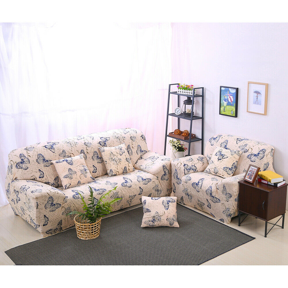 1/2/3 Seater Elastic Floral Sofa Covers Slipcover Settee Stretch Couch Protector
