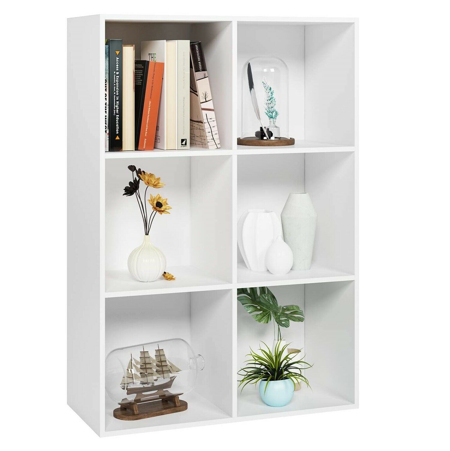 3/4/6/8Tier Wooden Bookcase Shelving Display Cube Organizer Shelves Storage Unit