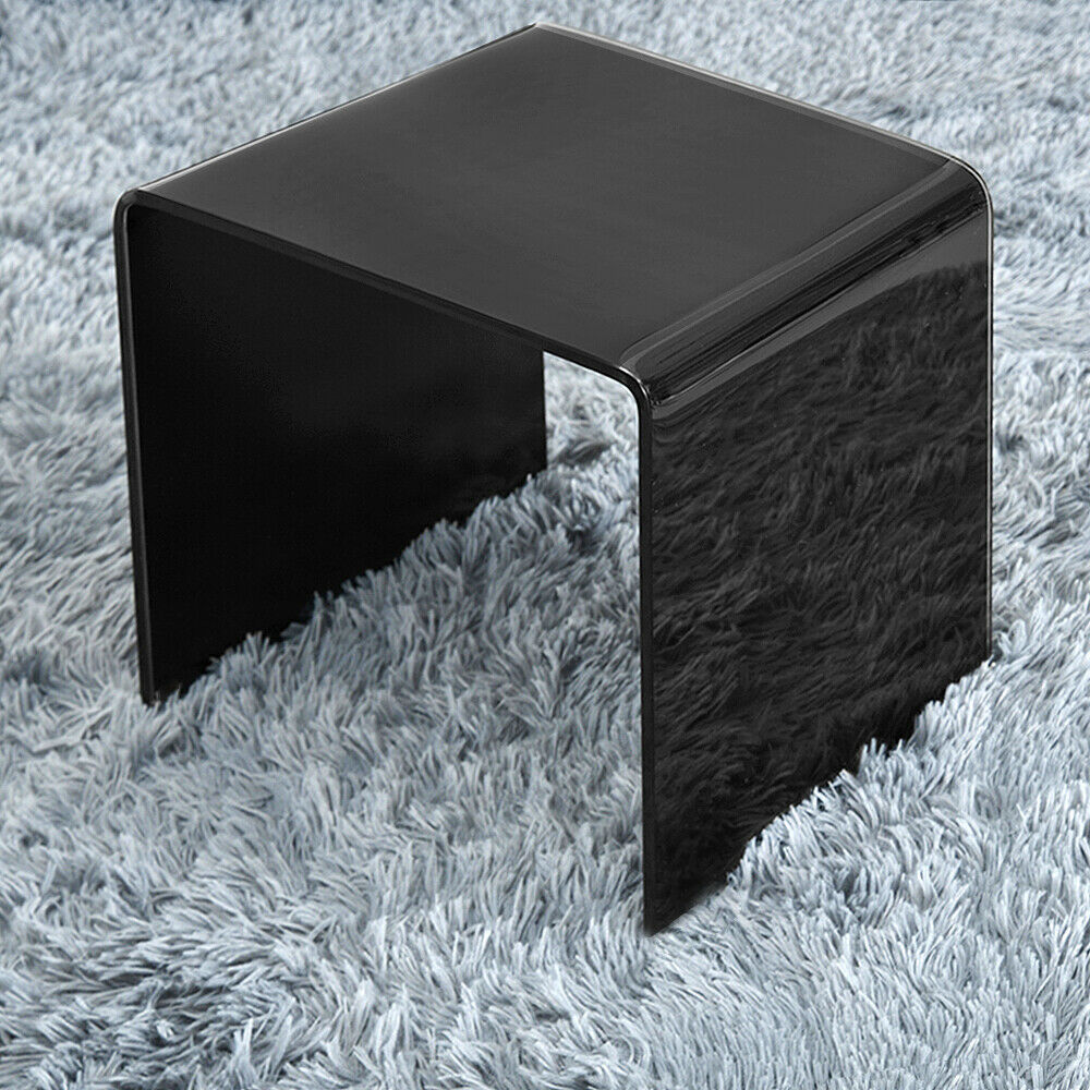 Set of 3 Glass Nest of Side Tables for Cafe Home Tea Coffee Curved Glass Table