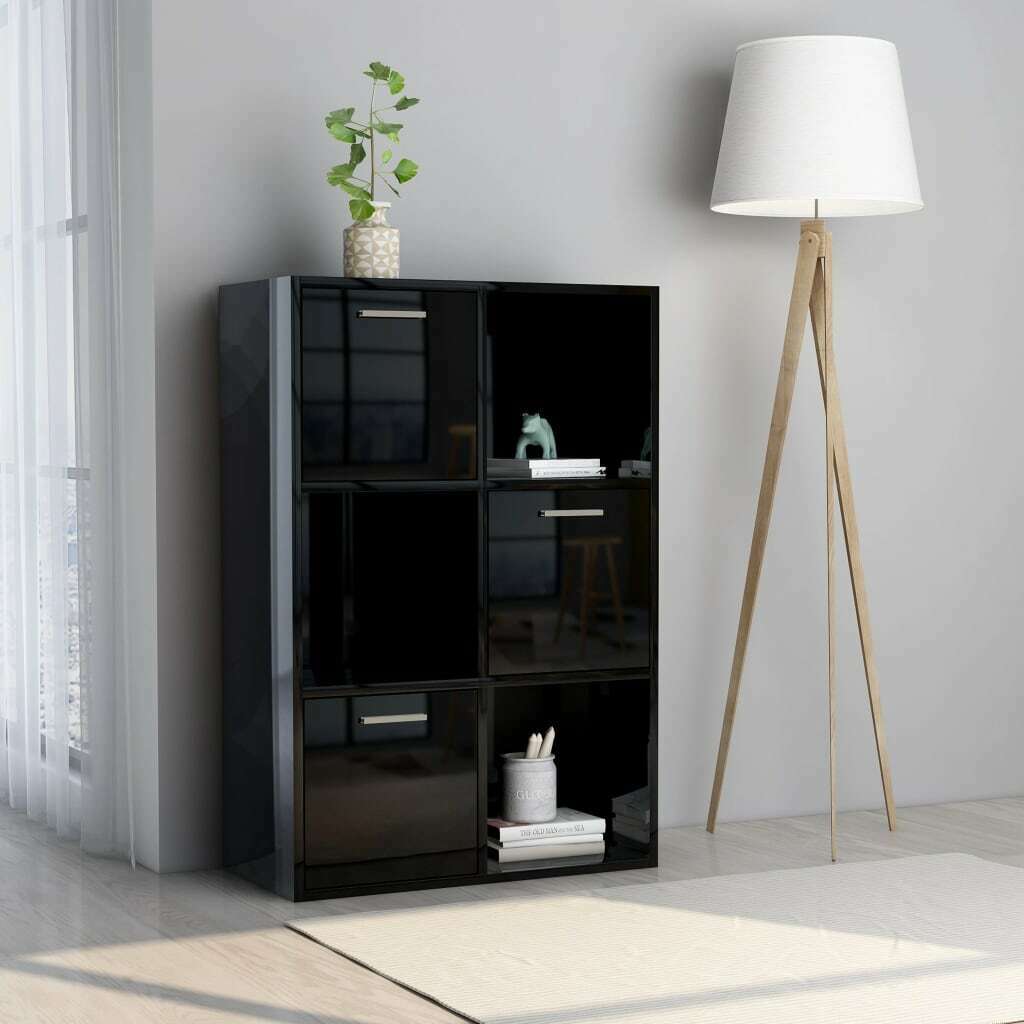 High Gloss Display Cabinet Sideboard Side Table Cupboard Storage Unit Shelf
