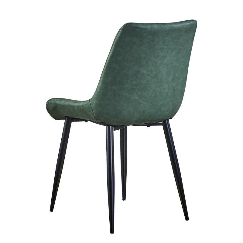 2x Green Dining Chairs Faux Leather/ PU Restaurant Dining Room Furniture Chair