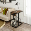 C Shaped Sofa Side End Coffee Laptop Table w/ USB Ports Socket for Any Rooms New