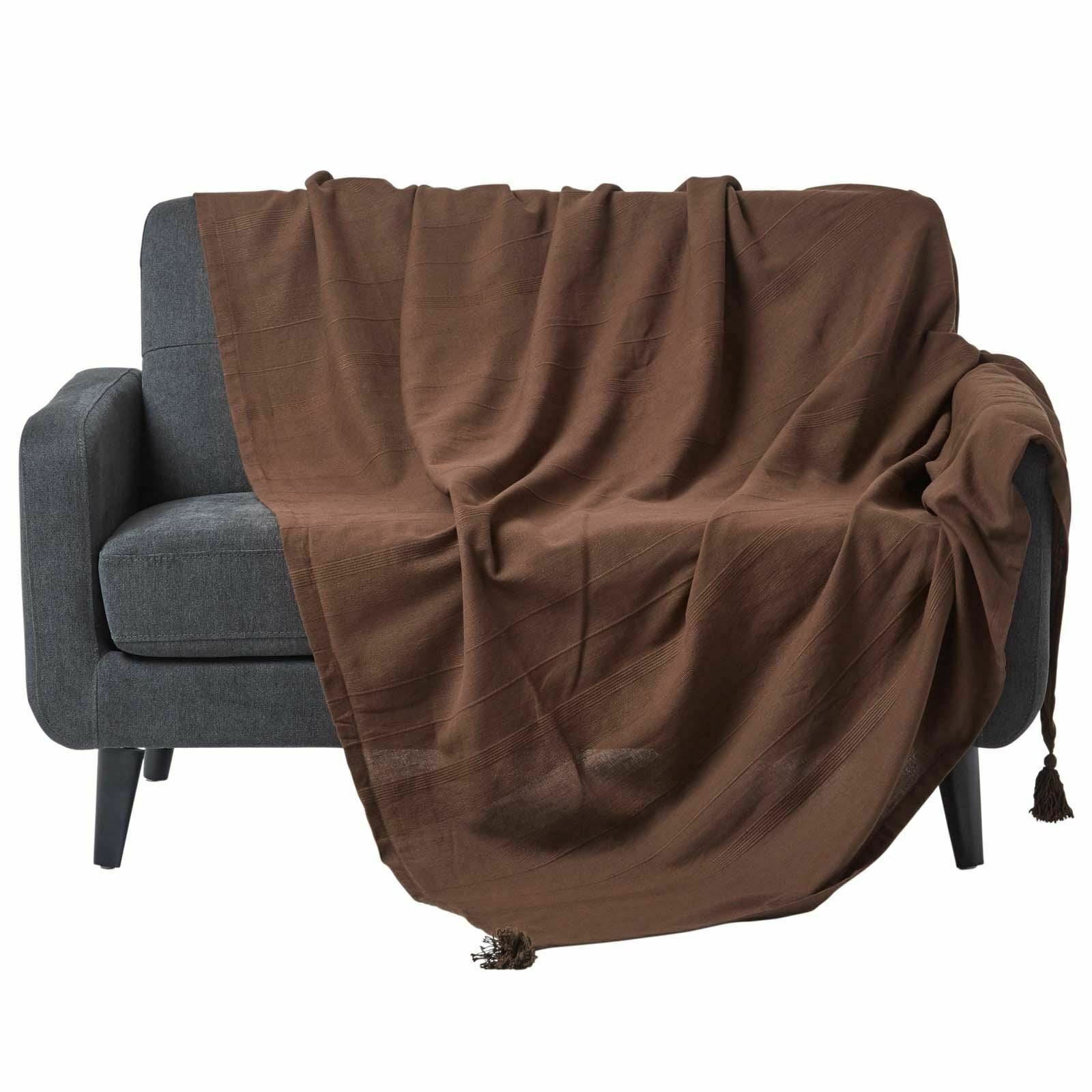 Extra Large Cotton Throws for Sofas Settee Bedspread Bed Covers Blankets
