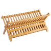 Folding Bamboo Wooden Draining Rack Dish Drainer Plate Washing Up Counter Sink